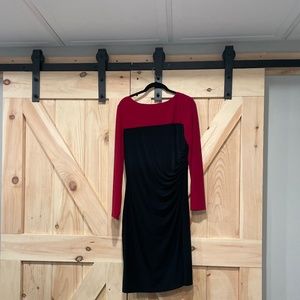 Red and Black long sleeved dress